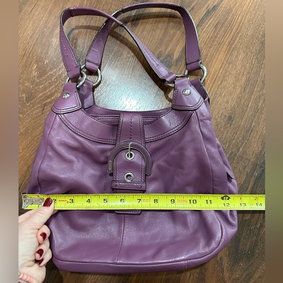 COACH Vintage Soho Lynn Purple Leather Hobo Shoulder Bag - Picture 13 of 14